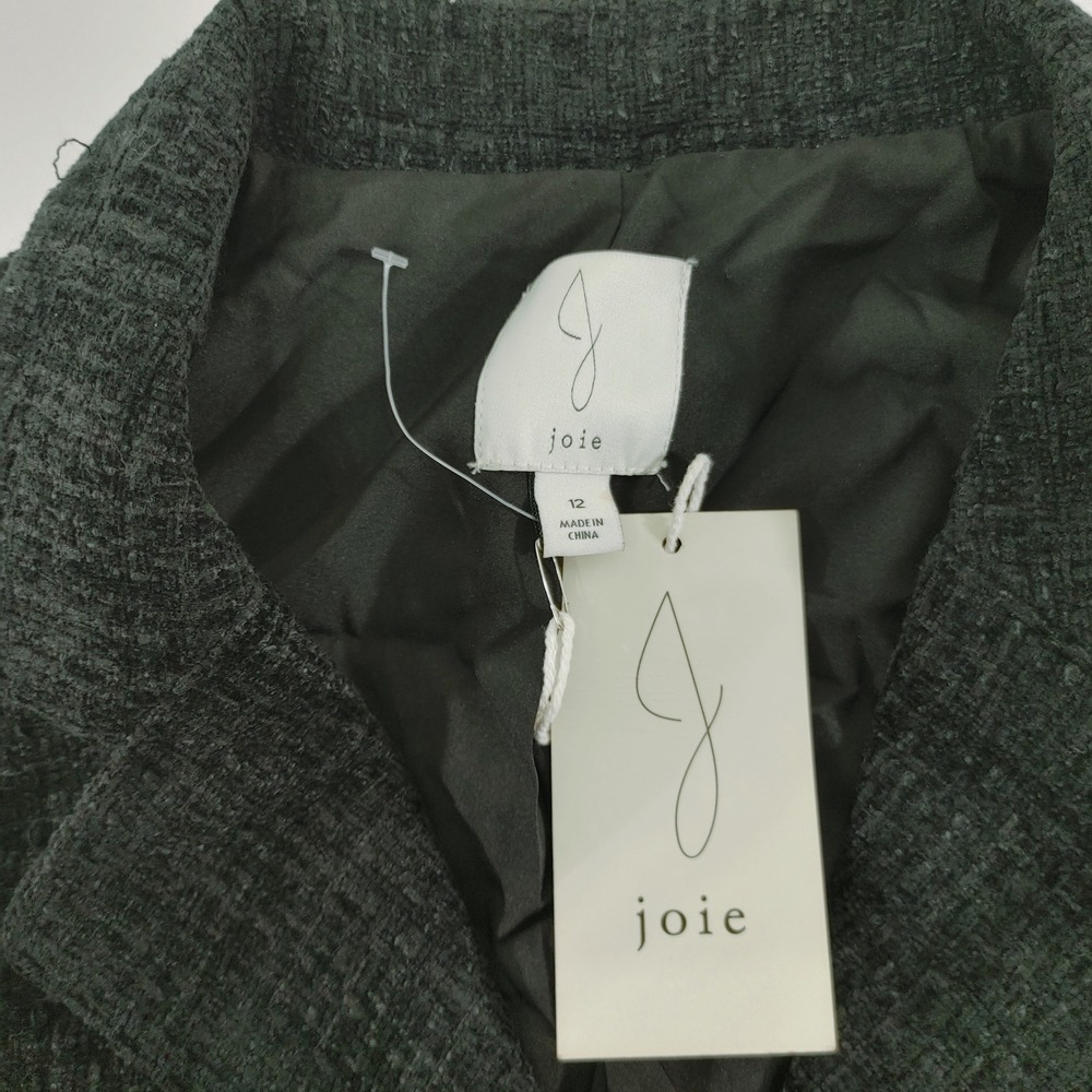 Joie Womens Size 12 Charcoal Grey Tweed Cropped Vest‎ Pearl Buttons - Picture 6 of 7